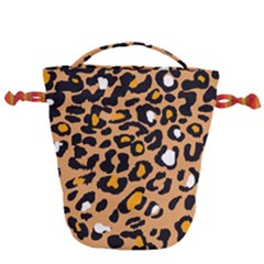 Leopard Jaguar Dots Drawstring Bucket Bag