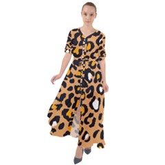 Leopard Jaguar Dots Waist Tie Boho Maxi Dress