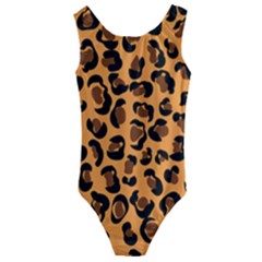 Orange Leopard Jaguar Dots Kids  Cut-out Back One Piece Swimsuit