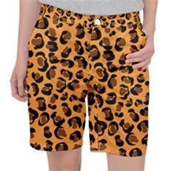 Orange Leopard Jaguar Dots Pocket Shorts
