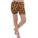 Orange Leopard Jaguar dots Lightweight Velour Yoga Shorts View1