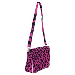 Leopard Print Jaguar Dots Pink Neon Shoulder Bag With Back Zipper by ConteMonfrey