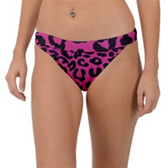 Leopard Print Jaguar Dots Pink Neon Band Bikini Bottom by ConteMonfrey