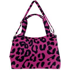 Leopard Print Jaguar Dots Pink Neon Double Compartment Shoulder Bag by ConteMonfrey