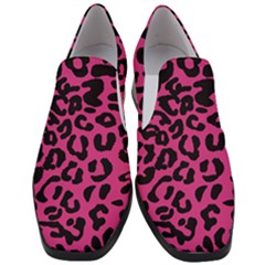 Leopard Print Jaguar Dots Pink Neon Women Slip On Heel Loafers by ConteMonfrey