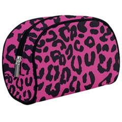 Leopard Print Jaguar Dots Pink Neon Make Up Case (medium)