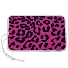 Leopard Print Jaguar Dots Pink Neon Pen Storage Case (l) by ConteMonfrey