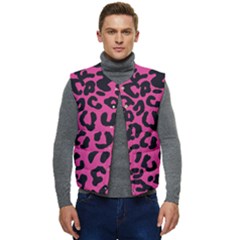 Leopard Print Jaguar Dots Pink Neon Men s Short Button Up Puffer Vest	 by ConteMonfrey