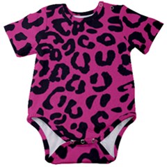 Leopard Print Jaguar Dots Pink Neon Baby Short Sleeve Onesie Bodysuit