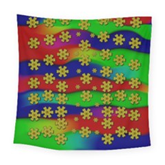 Blooming Stars On The Rainbow So Rare Square Tapestry (large) by pepitasart