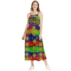 Blooming Stars On The Rainbow So Rare Boho Sleeveless Summer Dress