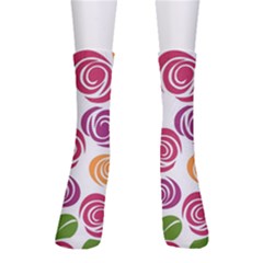 Colorful Seamless Floral, Flowers Pattern Wallpaper Background Crew Socks by Amaryn4rt