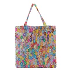 Floral Flowers Grocery Tote Bag by artworkshop