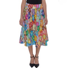 Floral Flowers Perfect Length Midi Skirt by artworkshop