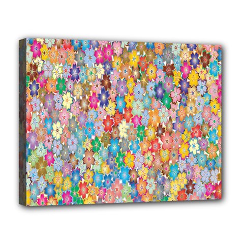 Floral Flowers Canvas 14  X 11  (stretched) by artworkshop