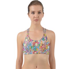 Floral Flowers Back Web Sports Bra by artworkshop