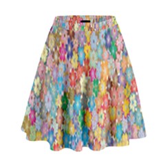 Floral Flowers High Waist Skirt by artworkshop