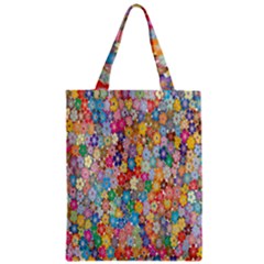 Floral Flowers Zipper Classic Tote Bag by artworkshop