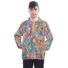 Floral Flowers Men s Half Zip Pullover by artworkshop