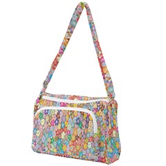 Floral Flowers Front Pocket Crossbody Bag by artworkshop