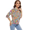 Floral Flowers Women s Quarter Sleeve Pocket Shirt View2