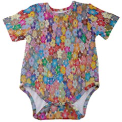 Floral Flowers Baby Short Sleeve Onesie Bodysuit