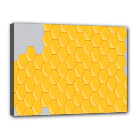 Hexagons Yellow Honeycomb Hive Bee Hive Pattern Canvas 16  X 12  (stretched) by artworkshop