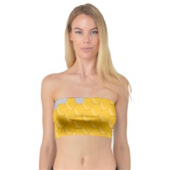 Hexagons Yellow Honeycomb Hive Bee Hive Pattern Bandeau Top by artworkshop