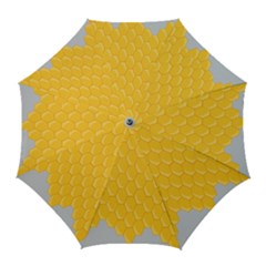 Hexagons Yellow Honeycomb Hive Bee Hive Pattern Golf Umbrellas by artworkshop