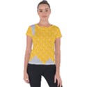 Hexagons Yellow Honeycomb Hive Bee Hive Pattern Short Sleeve Sports Top  View1