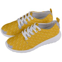 Hexagons Yellow Honeycomb Hive Bee Hive Pattern Men s Lightweight Sports Shoes by artworkshop
