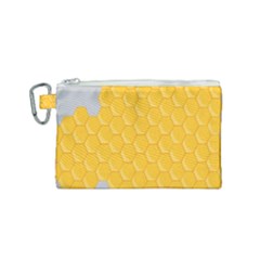 Hexagons Yellow Honeycomb Hive Bee Hive Pattern Canvas Cosmetic Bag (small) by artworkshop