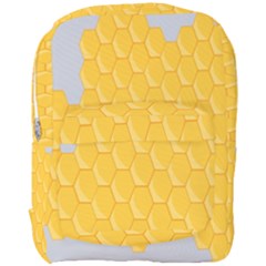 Hexagons Yellow Honeycomb Hive Bee Hive Pattern Full Print Backpack by artworkshop