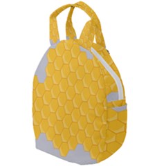 Hexagons Yellow Honeycomb Hive Bee Hive Pattern Travel Backpacks by artworkshop
