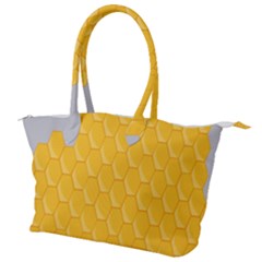 Hexagons Yellow Honeycomb Hive Bee Hive Pattern Canvas Shoulder Bag by artworkshop