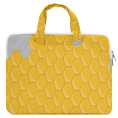 Hexagons Yellow Honeycomb Hive Bee Hive Pattern Macbook Pro13  Double Pocket Laptop Bag by artworkshop