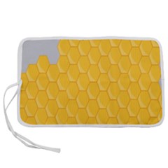 Hexagons Yellow Honeycomb Hive Bee Hive Pattern Pen Storage Case (l) by artworkshop