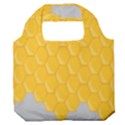 Hexagons Yellow Honeycomb Hive Bee Hive Pattern Premium Foldable Grocery Recycle Bag View1