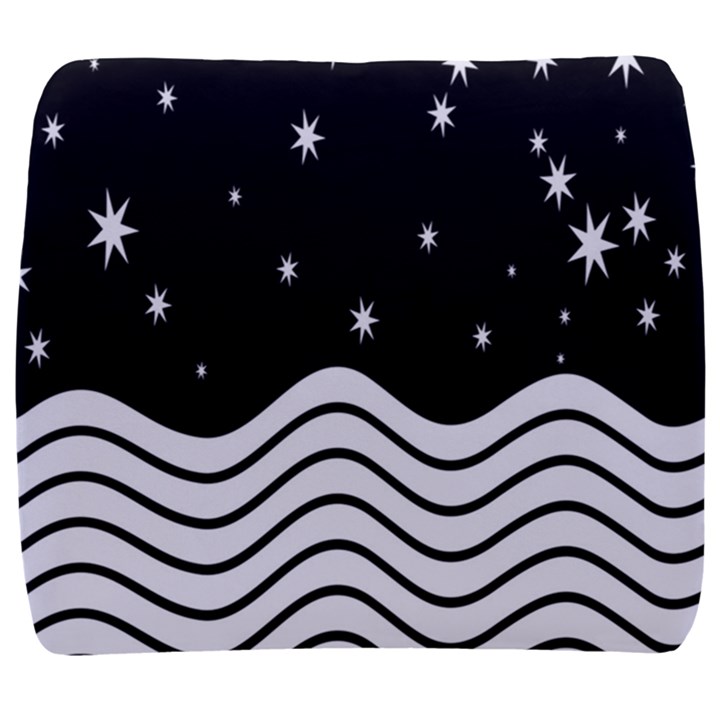 Black And White Waves And Stars Abstract Backdrop Clipart Back Support Cushion