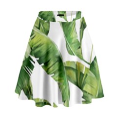 Sheets Tropical Plant Palm Summer Exotic High Waist Skirt by artworkshop