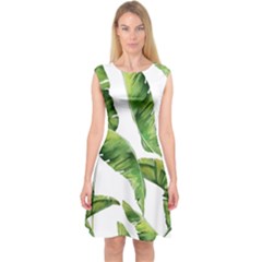 Sheets Tropical Plant Palm Summer Exotic Capsleeve Midi Dress by artworkshop