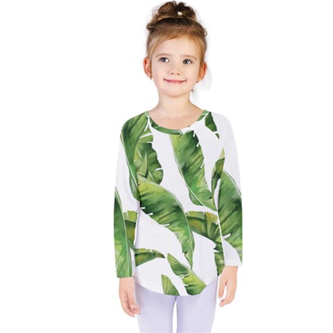 Sheets Tropical Plant Palm Summer Exotic Kids  Long Sleeve Tee by artworkshop