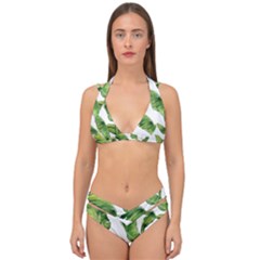 Sheets Tropical Plant Palm Summer Exotic Double Strap Halter Bikini Set by artworkshop