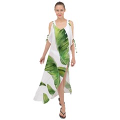 Sheets Tropical Plant Palm Summer Exotic Maxi Chiffon Cover Up Dress by artworkshop