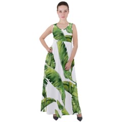 Sheets Tropical Plant Palm Summer Exotic Empire Waist Velour Maxi Dress by artworkshop