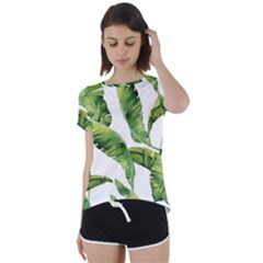 Sheets Tropical Plant Palm Summer Exotic Short Sleeve Foldover Tee by artworkshop