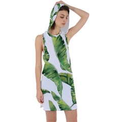 Sheets Tropical Plant Palm Summer Exotic Racer Back Hoodie Dress