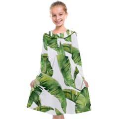 Sheets Tropical Plant Palm Summer Exotic Kids  Midi Sailor Dress by artworkshop