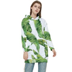 Sheets Tropical Plant Palm Summer Exotic Women s Long Oversized Pullover Hoodie by artworkshop