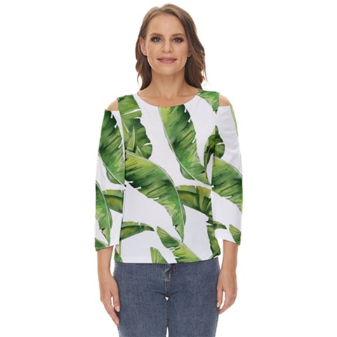 Sheets Tropical Plant Palm Summer Exotic Cut Out Wide Sleeve Top by artworkshop